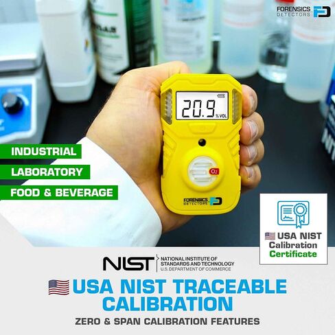 Oxygen Detector | OSHA Alarms | 2-Year Battery Life | 10ft Drop Test Pass | IP67 Waterproof | USA NIST Calibrated in Kuwait