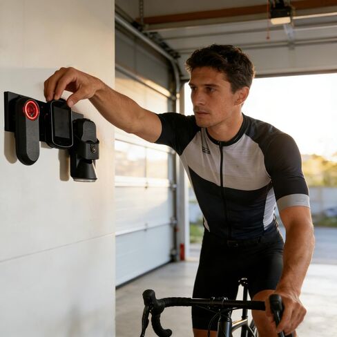 3-Slot Bike Computer Wall Mount Organizer Compatible with Garmin Edge & Varia, Quick Access Cycling Accessory Wall Holder, Space-Saving Secure Screw-Mounted Storage for Indoor & Garage Use in Kuwait