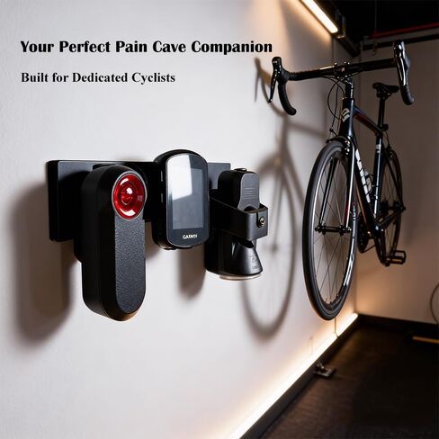 3-Slot Bike Computer Wall Mount Organizer Compatible with Garmin Edge & Varia, Quick Access Cycling Accessory Wall Holder, Space-Saving Secure Screw-Mounted Storage for Indoor & Garage Use in Kuwait