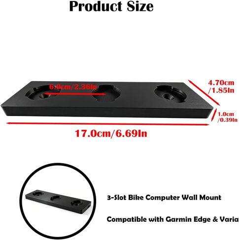 3-Slot Bike Computer Wall Mount Organizer Compatible with Garmin Edge & Varia, Quick Access Cycling Accessory Wall Holder, Space-Saving Secure Screw-Mounted Storage for Indoor & Garage Use in Kuwait