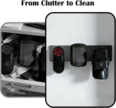 3-Slot Bike Computer Wall Mount Organizer Compatible with Garmin Edge & Varia, Quick Access Cycling Accessory Wall Holder, Space-Saving Secure Screw-Mounted Storage for Indoor & Garage Use in Kuwait