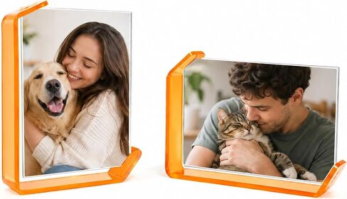 إطار صورة SetGame مكون من قطعتين مقاس 4 × 6، إطارات فنية من الأكريليك، إطار صور حديث ومتعدد الاستخدامات لتزيين سطح الطاولة، إطار عرض جميل للمنزل، والمكتب، والمناظر الطبيعية، والذكرى السنوية، والأسرة، والتخرج in Kuwait