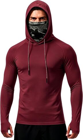 3/5-Pack Men's Sun Hoodie with Mask - Quick Dry Fishing Shirts Long Sleeve Outdoor Work Tactical Hiking Gear in Kuwait