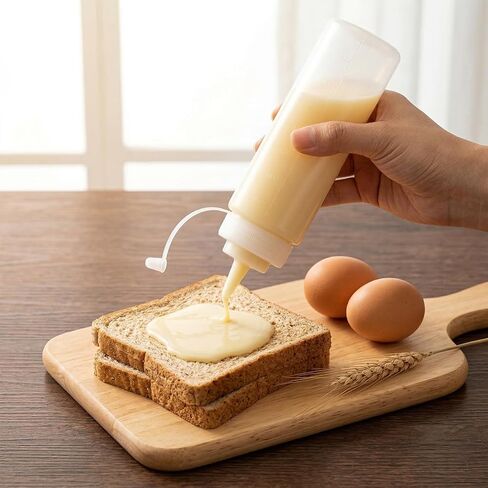 3 Pack 12oz Sauce Bottles Squeeze, Condiment Squeeze Bottles, Thickened Durable Plastic for Sauces, Oil, Syrup, And Arts, Translucent White in Saudi Arabia