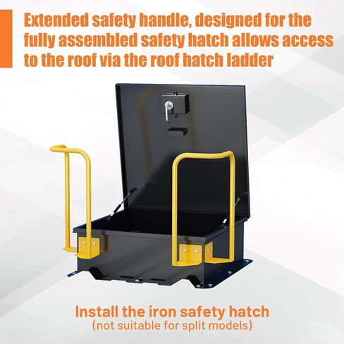 Steel Roof Hatch Safety Extension Handle for Roof Access Hatch Door, Hatch Ladder Extension Hand Assist Safety Rails, Safe Entry and Exit of Roof Hatch（Only Suitable for Full Sets） in Kuwait