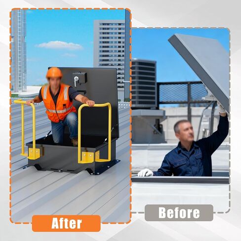 Steel Roof Hatch Safety Extension Handle for Roof Access Hatch Door, Hatch Ladder Extension Hand Assist Safety Rails, Safe Entry and Exit of Roof Hatch（Only Suitable for Full Sets） in Kuwait