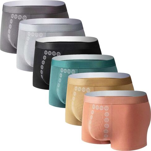 6PCS Proplshove Underwear Men's Energetic Massage Magnetic Therapy Underwears Breathable Lisaonly Boxer Briefs in Kuwait