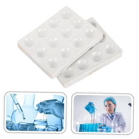 2 Pack Scientific Experiment Plates 12 Holes Porcelain Plate for Chemical Testing Multi-Hole Design in Saudi Arabia