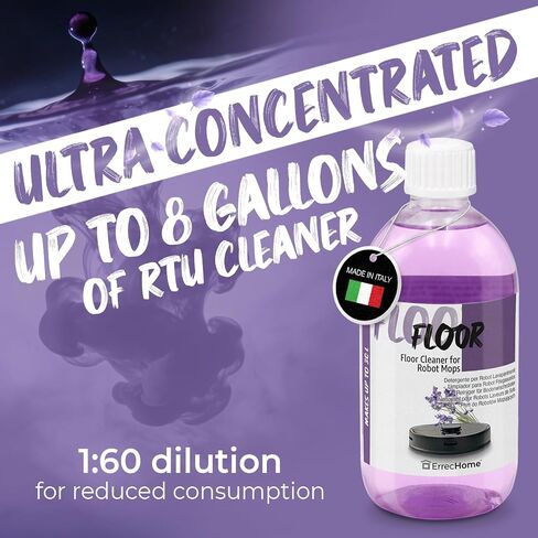 ERRECOM Floor, Concentrated Cleaner for Robot Floor Mop 16 fl.oz (500ml) Bottle, 1:60 Dilution Makes Up to 8 Gallons in Kuwait