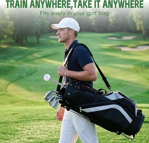 Retractable Golf Swing Trainer & Grip Trainer – Swing Click Feedback Training Aid for Rhythm & Grip Correction(Right Hand), Indoor & Outdoor Practice Trainer with Arm Band for Arm Alignment in Kuwait