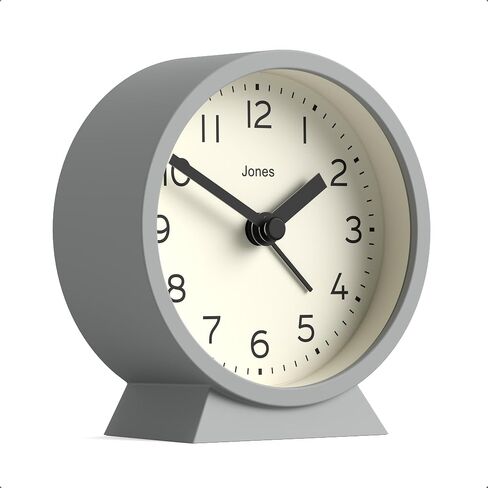 JONES CLOCKS® Midnight mini Alarm Clock | Contemporary Design | Gray | Stylish, Compact and Functional for Bedside, Desk or Shelf in Saudi Arabia