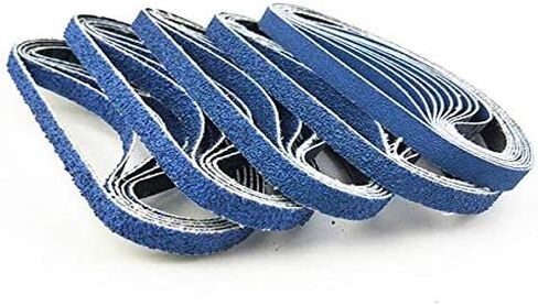 Sander Paper,10 Pcs 457 * 13mm Blue Aluminium Oxide Sanding 40-120 Grit Polishing Sandpaper Grinding Pad Disc Abrasive Belts for(40 mesh) in Kuwait