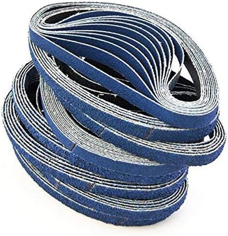 Sander Paper,10 Pcs 457 * 13mm Blue Aluminium Oxide Sanding 40-120 Grit Polishing Sandpaper Grinding Pad Disc Abrasive Belts for(40 mesh) in Kuwait