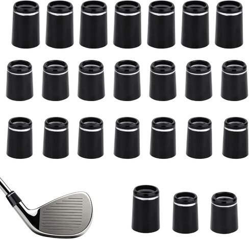 24pcs Black Golf Iron Ferrules, Tapered 0.335 & 0.355 & 0.370 Shafts Club Ferrules for Most Iron Shafts Golf Club Body Accessories for Custom Builds and Repairs in Saudi Arabia