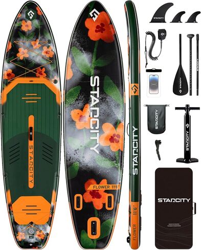 Starcity 11'6"x35"x6" Inflatable Stand Up Paddle Board, Extra Wide SUP Board for Stable Lake Paddling, 450 Pound Capacity Paddle Board for Beginners in Saudi Arabia
