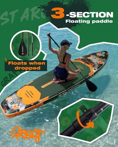 Starcity 11'6"x35"x6" Inflatable Stand Up Paddle Board, Extra Wide SUP Board for Stable Lake Paddling, 450 Pound Capacity Paddle Board for Beginners in Saudi Arabia