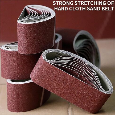 Sanding Belts 75x533mm 5pcs – 3x21" Abrasive Bands for Wood & Soft Metal Polishing(80) in Kuwait