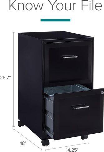 Lorell 2-Drawer Mobile File Cabinet ، Gray- (LLR16873) in Kuwait