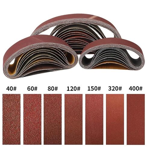 Sanding Belts 75x533mm 5pcs – 3x21" Abrasive Bands for Wood & Soft Metal Polishing(80 120 180 240 320) in Kuwait