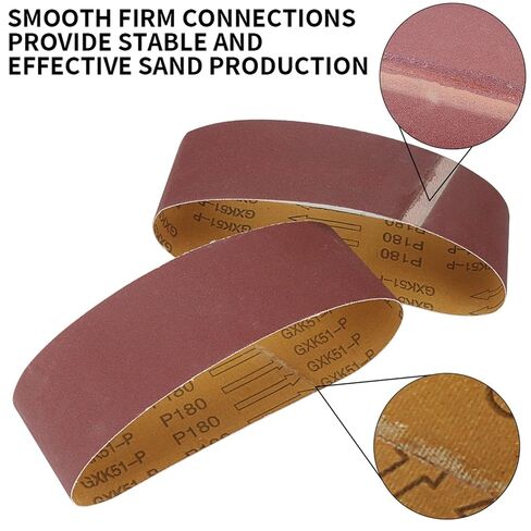Sanding Belts 75x533mm 5pcs – 3x21" Abrasive Bands for Wood & Soft Metal Polishing(400) in Kuwait