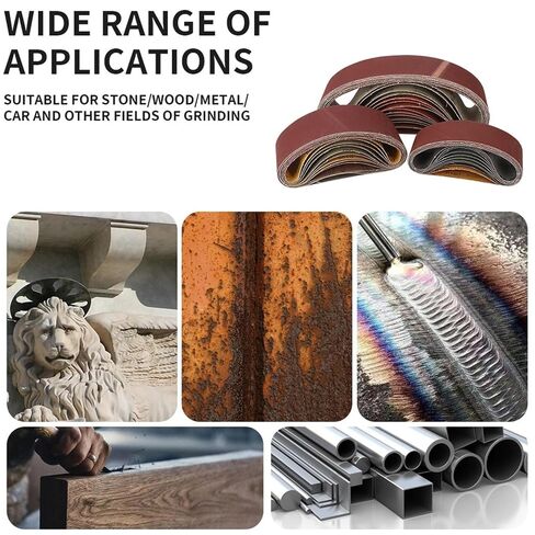 Sanding Belts 75x533mm 5pcs – 3x21" Abrasive Bands for Wood & Soft Metal Polishing(400) in Kuwait