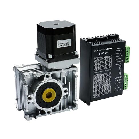 Nema23 Stepper Motor Worm Gearbox RV030 Speed Reducer with14mm Output 3A 56MM 1.2NM 172Oz-in dm542 Driver Kit Convert(RATIO5-WITH DM556 Driver) in Kuwait