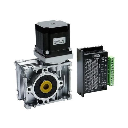Nema23 Stepper Motor Worm Gearbox RV030 Speed Reducer with14mm Output 3A 56MM 1.2NM 172Oz-in dm542 Driver Kit Convert(RATIO5-WITH DM556 Driver) in Kuwait