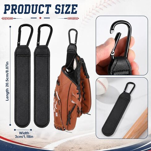 JJUNW 2 Pcs Adjustable Baseball Glove Clip, Baseball Gloves Wrap Baseballs Glove Holder with Hanging Loops, Baseballs Bag Hook Strap Bag Attachment for Drying Charms Team Gifts in Kuwait