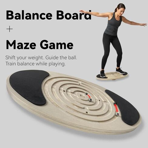 Balance Board with Maze for Kids & Adults – Rocker Wobble Disk Balance Board Game for Toddlers, Teens, Indoor Energy-Burning Play, Physical Therapy, Core Training & Coordination in Kuwait
