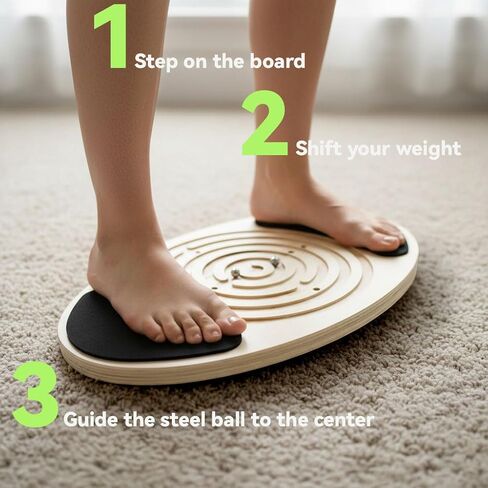 Balance Board with Maze for Kids & Adults – Rocker Wobble Disk Balance Board Game for Toddlers, Teens, Indoor Energy-Burning Play, Physical Therapy, Core Training & Coordination in Kuwait