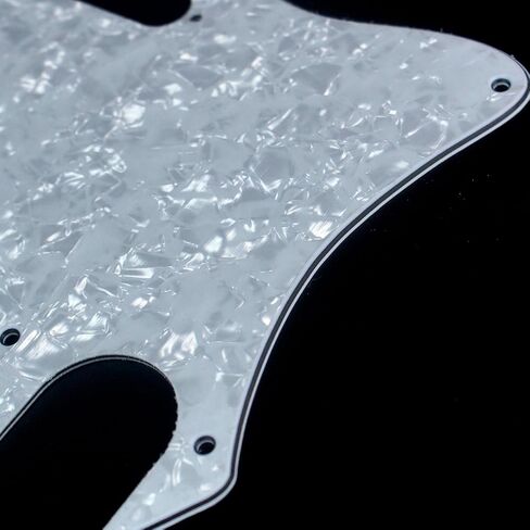 Custom Guitar Pickguard for Tele F Hole Convertion,4ply White Pearloid in Kuwait