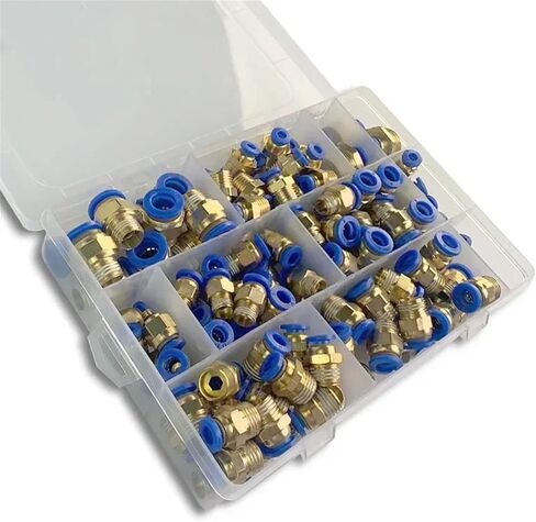 PC6-02 PC8-02 PC10-02 PC Series Boxed Air Joint Hose Connectors Tube Pneumatic Fittings Push in Quick Release Couplings1/4 1/8(C kit (40pcs),1 BOX) in Kuwait