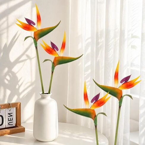 Bird of Paradise Artificial Plant - 2PCS RAINFLOW UV Resistant Artificial Outdoor Plants Birds of Paradise Plant Artificial Giant Flowers for Decoration Hawaiian Party Decorations Hawaiian Flowers 24" in Saudi Arabia