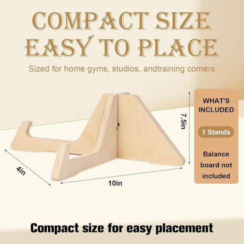 Wooden Balance Board Stand, Display Rack and Storage Holder for Balance Trainer and Wobble Board, Stable Organizer for Home Gym, Surf Training and Yoga Practice, 10 x 7.5 x 4 Inch in Kuwait