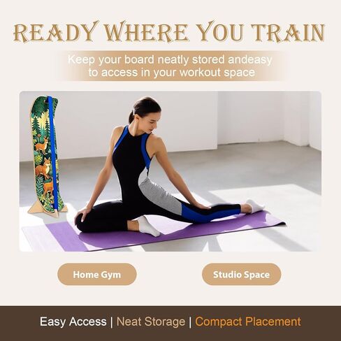Wooden Balance Board Stand, Display Rack and Storage Holder for Balance Trainer and Wobble Board, Stable Organizer for Home Gym, Surf Training and Yoga Practice, 10 x 7.5 x 4 Inch in Kuwait