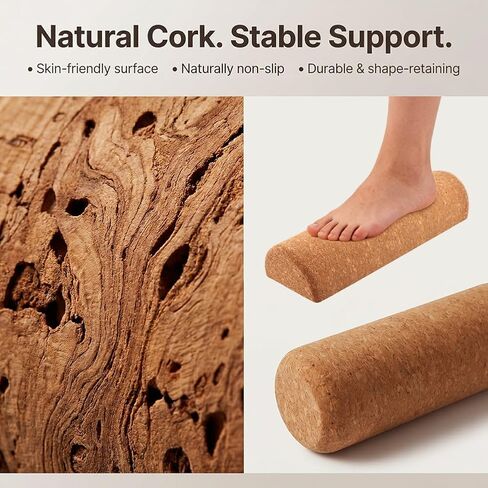 Natural Cork Balance Board Kit, 4-in-1 Foot & Ankle Strengthener Kit, Balance Trainer with Massage Roller & Ball, Toe Resistance Bands, Portable Balances Trainer for Home, Office in Kuwait