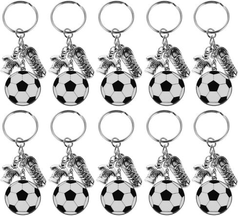NOLITOY Soccer Keychain 12 Pack - Zinc Alloy Football Keychains for Boys Girls, 3D Sports Backpack Bag Charm Keyring, Soccer Party Favors Goodie Bag Fillers, Team Gifts for Kids Teens in Kuwait