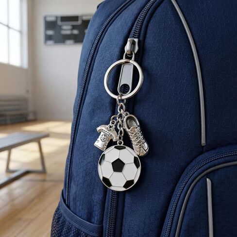 NOLITOY Soccer Keychain 12 Pack - Zinc Alloy Football Keychains for Boys Girls, 3D Sports Backpack Bag Charm Keyring, Soccer Party Favors Goodie Bag Fillers, Team Gifts for Kids Teens in Kuwait
