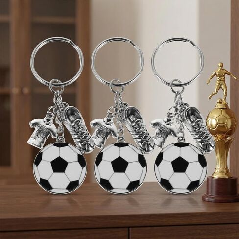 NOLITOY Soccer Keychain 12 Pack - Zinc Alloy Football Keychains for Boys Girls, 3D Sports Backpack Bag Charm Keyring, Soccer Party Favors Goodie Bag Fillers, Team Gifts for Kids Teens in Kuwait