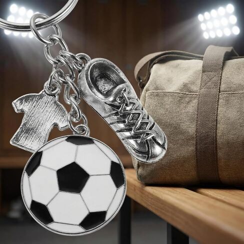 NOLITOY Soccer Keychain 12 Pack - Zinc Alloy Football Keychains for Boys Girls, 3D Sports Backpack Bag Charm Keyring, Soccer Party Favors Goodie Bag Fillers, Team Gifts for Kids Teens in Kuwait