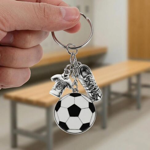 NOLITOY Soccer Keychain 12 Pack - Zinc Alloy Football Keychains for Boys Girls, 3D Sports Backpack Bag Charm Keyring, Soccer Party Favors Goodie Bag Fillers, Team Gifts for Kids Teens in Kuwait