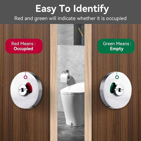 2 x Round Rosette Toilet Lock Rotary Latch, Rotary Knob, Bathroom Door Lock, Toilet Lock, Deadbolt Lock Privacy Lock, Locking and Lever for Displaying Privacy in Saudi Arabia