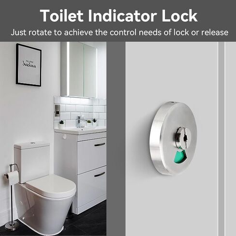 2 x Round Rosette Toilet Lock Rotary Latch, Rotary Knob, Bathroom Door Lock, Toilet Lock, Deadbolt Lock Privacy Lock, Locking and Lever for Displaying Privacy in Saudi Arabia