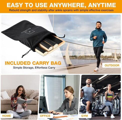Ankle Balance Board for Stability & Strength – Foot & Ankle Trainer for Plantar Fasciitis Support, Sprained Ankle Recovery, Physical Therapy Equipment Kit with Exercise Book, Grip Sock & Carry Bag in Kuwait