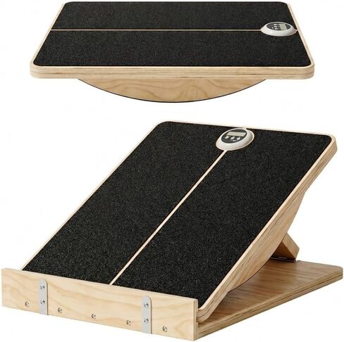 Slant Board for Exercise, 2-in-1 Balance Board & Calf Stretcher with Timer,Adjustable Wooden Squat Wedge with Anti-Slip Surface,Incline Board for Stretching & Blance Training in Kuwait