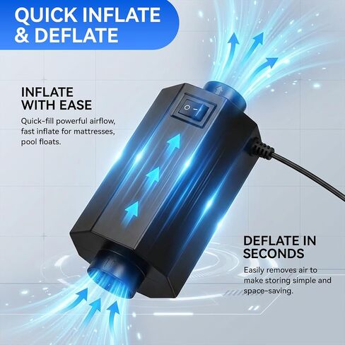 مضخة هواء كهربائية للنفخ، منفاخ نفخ سريع الملء، مضخة مدمجة AC110-120V للمراتب الهوائية والسرير وحمام السباحة يطفو على الماء in Kuwait