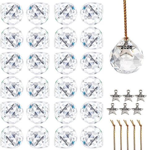 15Pcs Multi-Color Crystal Ball Prism Sun Catcher Crystals(30mm) in Saudi Arabia