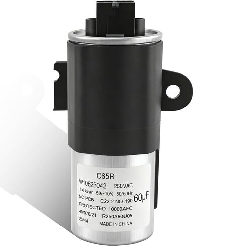 W11158830 W10625045 مكثف الغسالة 45μF متوافق مع غسالات Whirlpool Amana maytag Roper WTW4815EW0 WTW4800BQ0 WTW4816FW1 وما إلى ذلك (بعض الموديلات)، رقم الاستبدال: W10390451 W10866249 WPW10625045 إلخ in Kuwait