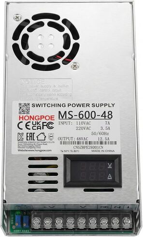 600W 0-48V12.5A DC Switching Power SupplyIndustrial Transformer PSU AC 110V/220V to DC 0-48V Adapter Converter for LED Light Strips, CCTV Cameras in Kuwait