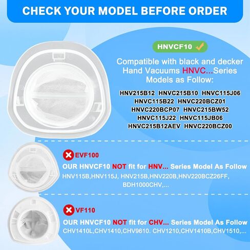 6 Packs HNVCF10 Filter Replacement for Black and Decker Dustbuster Hand Vacuum, Compatible with HNV215B12 HNVC215B10 HNVC115J06 HNVC115B22 HNVC220BCZ01 HNVC220BCP07 HNVC215BW52 HNVC115JB06 in Kuwait